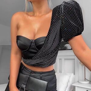 Sexy Cold Shoulder Strapless crop top